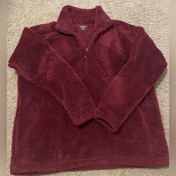 Ed Bauer Red Sherpa quarter zip size large - Picture 1 of 4